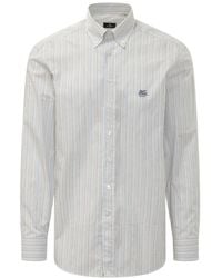 Etro - Gestreiftes Hemd Mit Button-Down-Kragen - Lyst