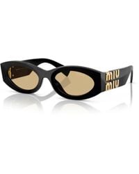 Miu Miu - Mu 11Ws Ovale Zonnebril - Lyst