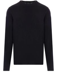 Zanone - Blauer gestrickter crew neck pullover - Lyst
