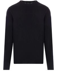 Zanone - Blauwe Gebreide Crew Neck Sweater - Lyst