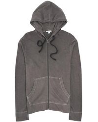 James Perse - Hoodies & Sweatvesten ,Grijs ,Katoen Vintage French Terry Zip Up Hoodie - Lyst
