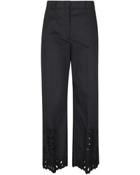 Seventy - Schwarze Strickhose Mit Spitzenbesatz - Lyst