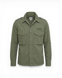 Aspesi - Overhemden ,Groen ,Katoen Cotton Militair Overhemd - Lyst