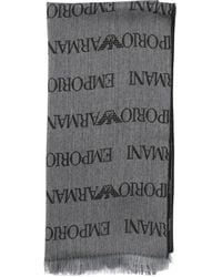 Emporio Armani - Zeitloser Gewebter Schal Mit Fransen - Lyst