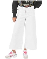 DSquared² - Jeans ,Wit ,Wide Jeans - Lyst