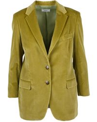 SAULINA - Jassen ,Groen ,Katoen Fluwelen Blazer - Lyst