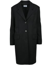 Moschino - Jassen ,Zwart ,Wol Lange Jas Met Knoopsluiting - Lyst