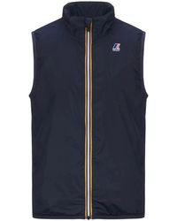 K-Way - Jassen ,Blauw ,Blauwe Diepte Rouland Warme Jas - Lyst