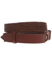 Orciani - Accessoires ,Bruin ,Leer Leren Intertwined Nobuckle Riem - Lyst