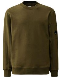 C.P. Company - Diagonal raised fleece crew neck sweatshirt - Lyst