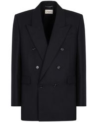 Saint Laurent - Double-Breasted Wool Jacket - Lyst