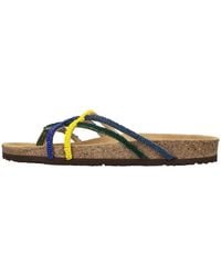 Maliparmi - Schoenen ,Veelkleurig ,Leer Platte Sandalen Van Stof En Kralen - Lyst