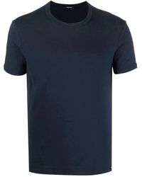 Tom Ford - Tops ,Blauw ,Katoen Stretch Katoenen Ondergoed T-Shirt - Lyst