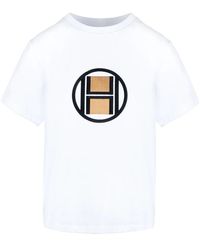 Hèst - Tops ,Wit ,Katoen Logo T-Shirt - Lyst