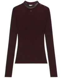 Courreges - Ribgebreide Coltrui Met Vinyl Inzet - Lyst