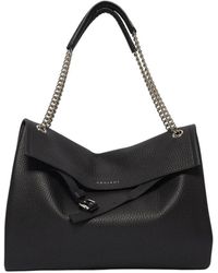 Orciani - Schwarze Lederhandtaschen Für Stilvolles Aussehen - Lyst