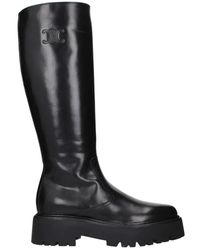 Celine - Schwarze Leder-Stiefeletten Mit Reißverschluss - Lyst