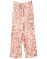 Ba&sh - Broeken ,Roze ,Polyester Carrina Wijde Broek - Lyst