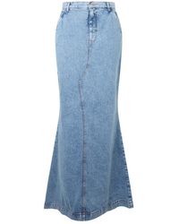 Moschino - Denim Flared Skirt - Lyst