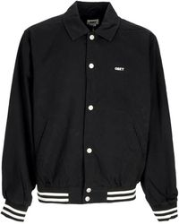 Obey - Icon Face Varsity Jacke Schwarz - Lyst