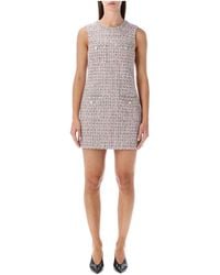 Self-Portrait - Kleedjes ,Roze ,Bouclé Mouwloze Mini Jurk - Lyst