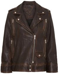 Notyz - Chaqueta de motociclista oversize nogal - Lyst