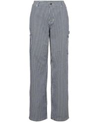 Sofie Schnoor - Donkerblauwe Gestreepte Cargo Broek - Lyst