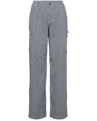 Sofie Schnoor - Donkerblauwe Gestreepte Cargo Broek - Lyst