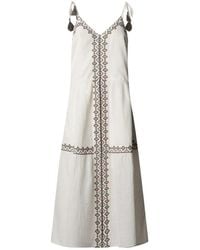 Pepe Jeans - Kleedjes ,Wit ,Katoen Diva Longuette Jurk - Lyst