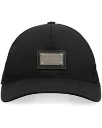 Dolce & Gabbana - Logo Plaque Cotton Stretch Baseball Cap - Lyst