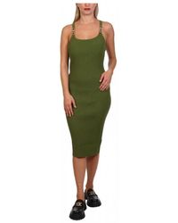 Michael Kors - Kleedjes ,Groen ,Polyester Geribbelde Stretch Knit Midi Tank Jurk - Lyst