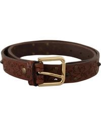 Dolce & Gabbana - Riem Bloemen Lederen Riem Model - Lyst