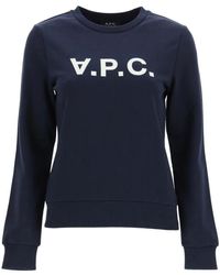 A.P.C. - Logo sweatshirt aus loopback baumwolljersey - Lyst
