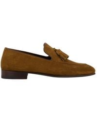 Manolo Blahnik - Bruine Suède Kwast Loafers - Lyst