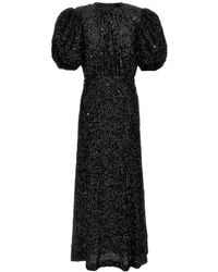 ROTATE BIRGER CHRISTENSEN - All-Over Sequin-Embellished Midi Dress With Ribbon Fastening - Lyst