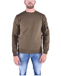 C.P. Company - Geribbelde Crewneck Sweatshirt Met Geborduurd Logo - Lyst
