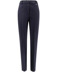 Max Mara - Broeken ,Blauw ,Wol Slim-Fit Broek - Lyst