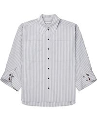 Munthe - Gestreiftes Oversized Hemd Mit Hornknöpfen - Lyst