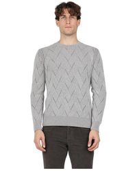 Gran Sasso - Maglione zigzag in lana e cashmere con girocollo - Lyst