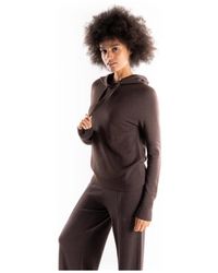 hinnominate - Truien & Vesten ,Bruin ,Polyester Hooded Raglan Knit - Lyst
