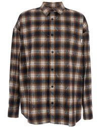 Juun.J - Overhemden ,Bruin ,Bruine Geruite Loose Fit Overhemden - Lyst