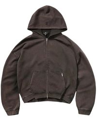 Represent - Hoodies & Sweatvesten ,Bruin ,Katoen Initial Boxy Zip Through Hoodie - Lyst