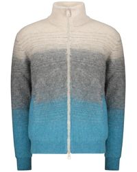 Herno - Truien & Vesten ,Grijs ,Wol Geribbelde Randen Ritsvest - Lyst