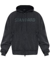 Balenciaga - Hoodies & Sweatvesten ,Zwart ,Katoen Sweatshirt Met Bedrukt Logo - Lyst