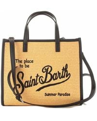 Mc2 Saint Barth - Mini borsa di paglia con dettagli in pelle - Lyst