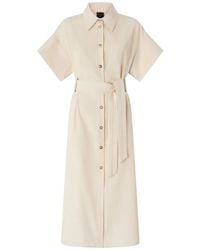 Pinko - Kleedjes ,Button-Front Midi Overhemdjurk - Lyst
