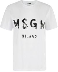 MSGM - Casual baumwoll t-shirt - Lyst