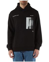 Calvin Klein - Kapuzen-sweatshirt aus baumwolle mit logodruck - Lyst