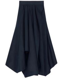 Givenchy - Lange Asymmetrische Poplin Rok - Lyst