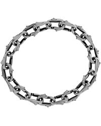 John Richmond - Bracciale a catena con spine argento - Lyst